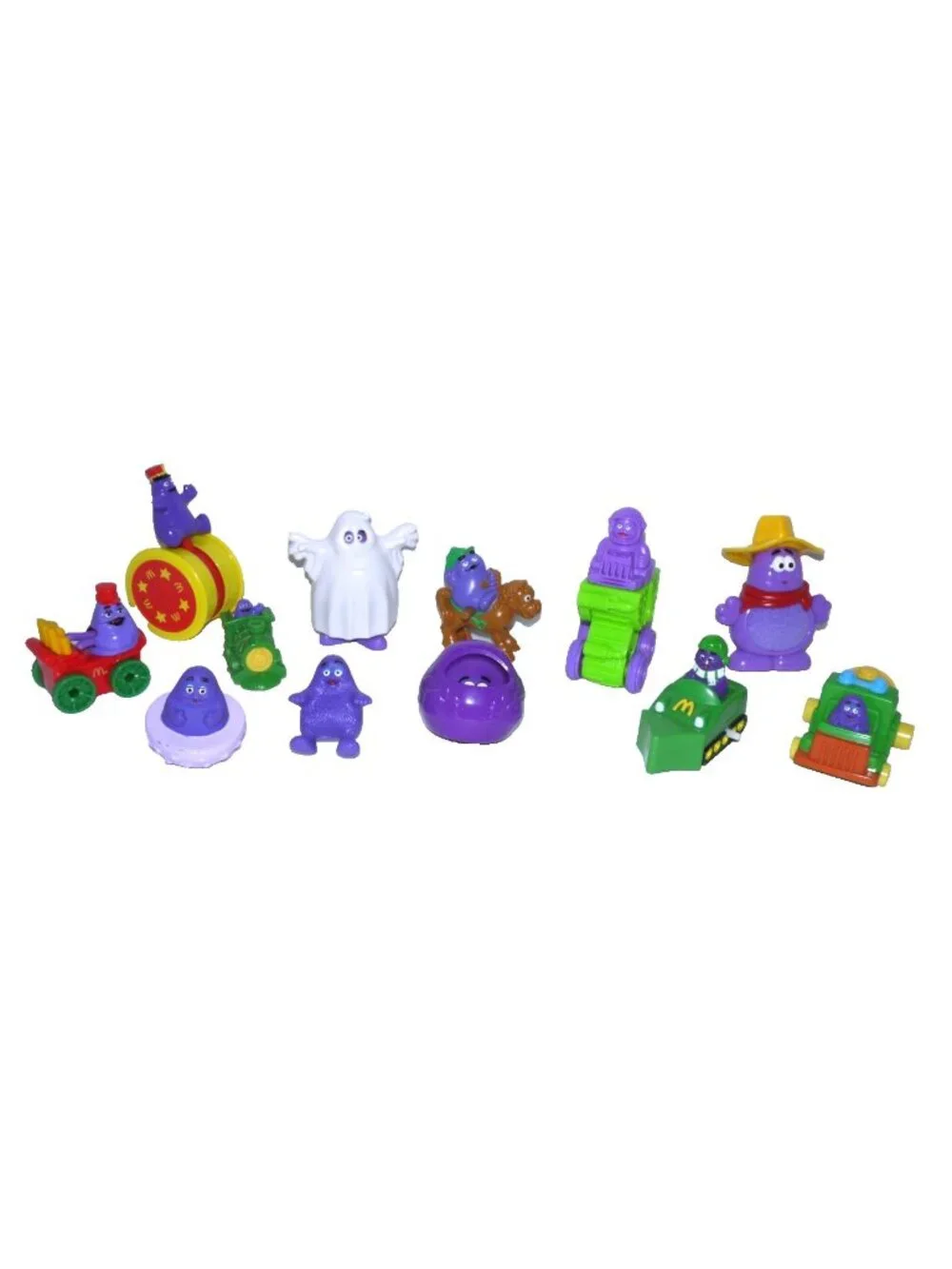 Vintage set of 12 plastic McDonalds Happy Meal Grimace toys 1980-1990 McDonald's